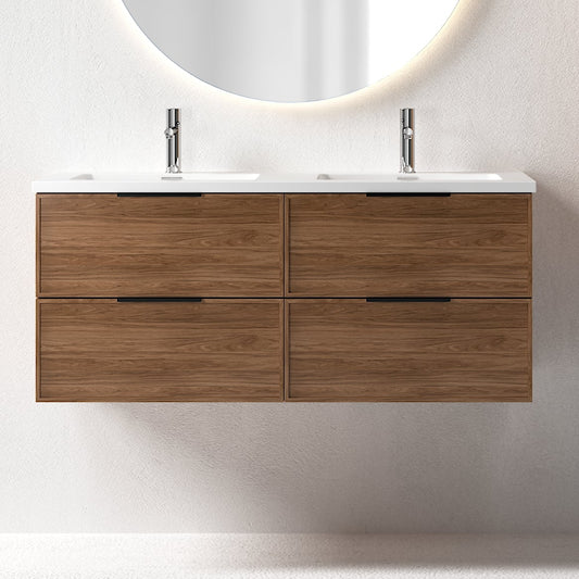 Essence 120 valnøtt m/hvit matt dobbel servant