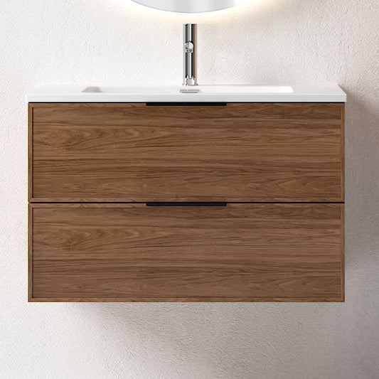 Essence 80 valnøtt m/hvit matt servant