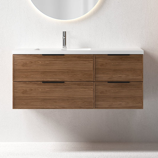 Essence 120 valnøtt m/hvit matt venstre servant