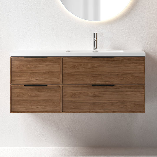 Essence 120 valnøtt m/hvit matt høyre servant