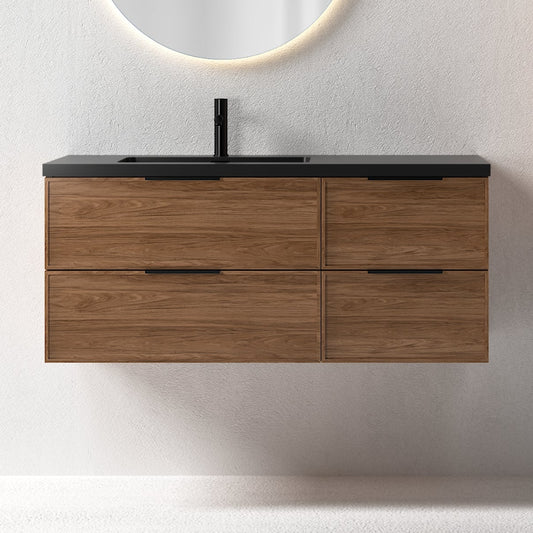 Essence 120 valnøtt m/sort matt venstre servant