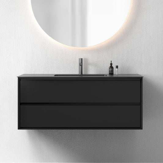 Oslo baderomsmøbel sort matt 120 cm m/sort matt servant