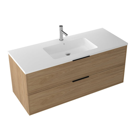 Essence 120 eik m/hvit matt midtstilt servant