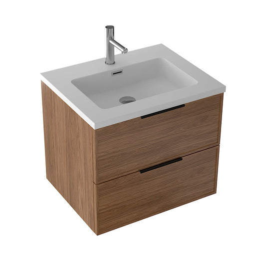 Essence 60 valnøtt m/hvit matt servant