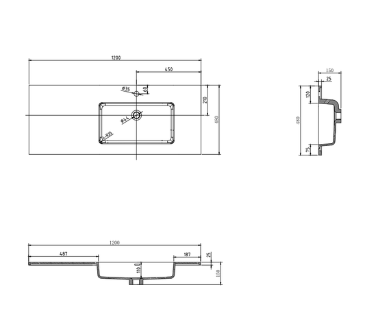 Essence 120 servant, sort matt (Høyre)