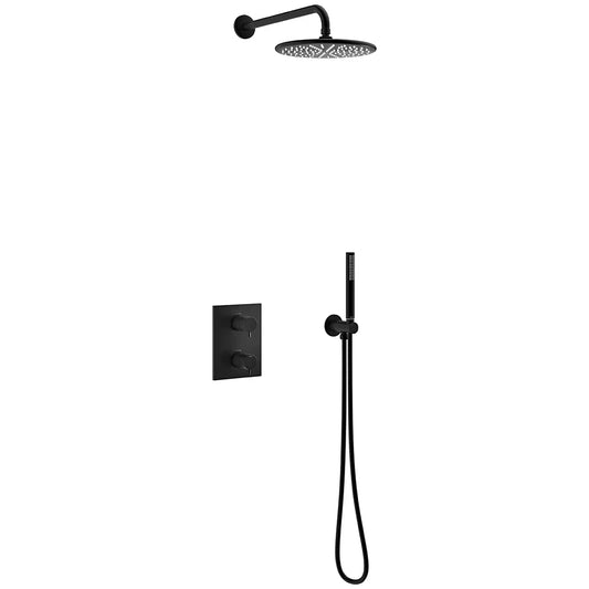 Innbyggingskran for dusj, sort matt