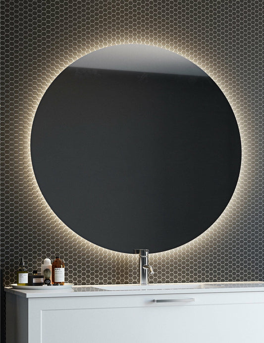 Moon 120 rundt speil med lys/antidugg