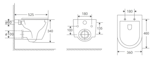 Torino veggtoalett inkl sete sort matt