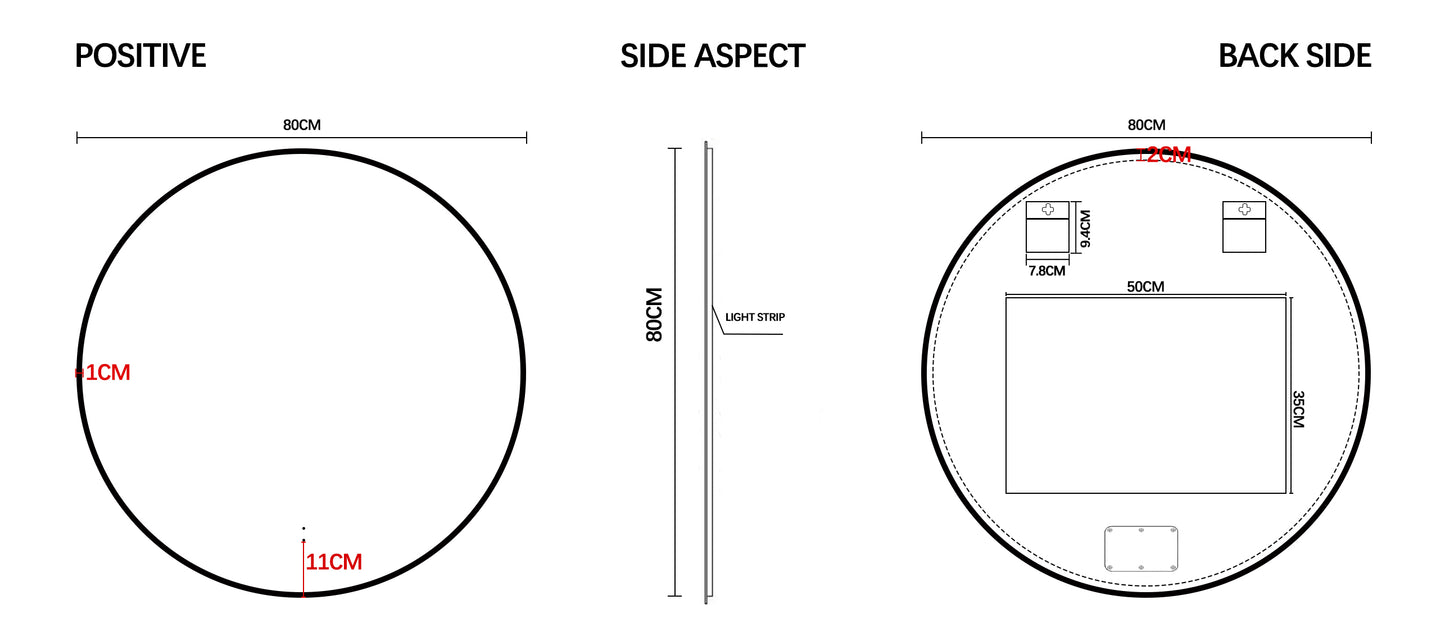 Nordic frame 80 lys grå m/sort matt servant & speil