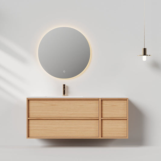 Nordic frame 150 eik m/enkel servant & speil, venstre V2