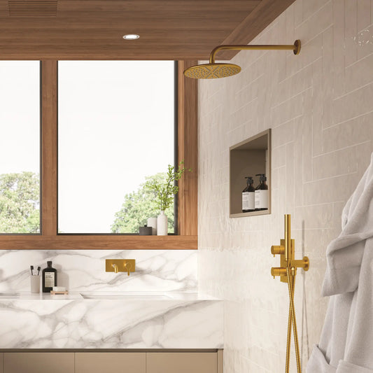 Innbyggingskran for dusj, børstet messing