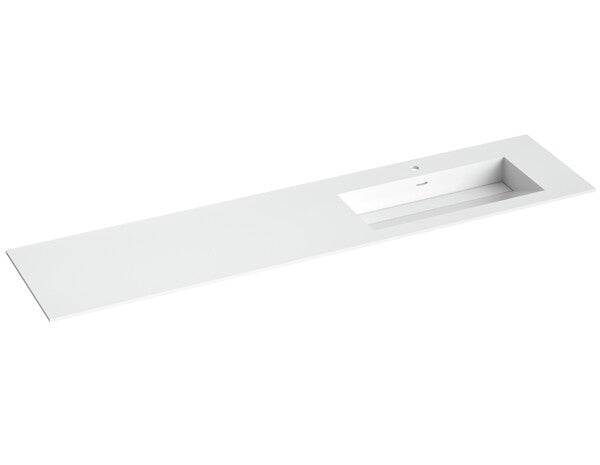 Corian sidestilt servant med skrå bunn