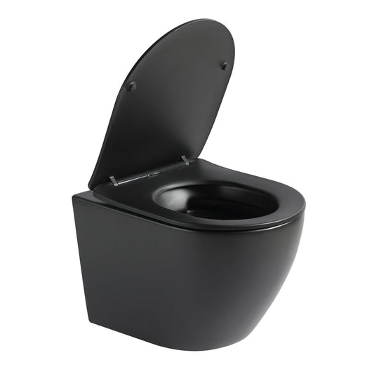 Napoli veggtoalett inkl sete sort matt