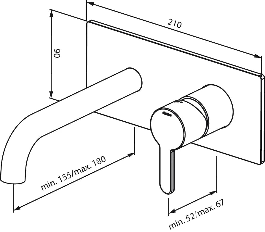 Innbyggingskran for servant komplett, krom