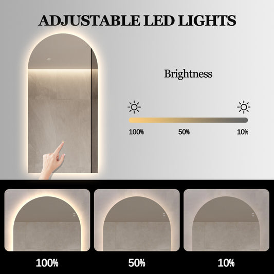 Bari dimbart lysspeil, m/antidugg 60cm
