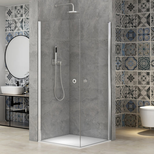 Adelen - dusjdører 100x100x200cm klart glass, krom profil