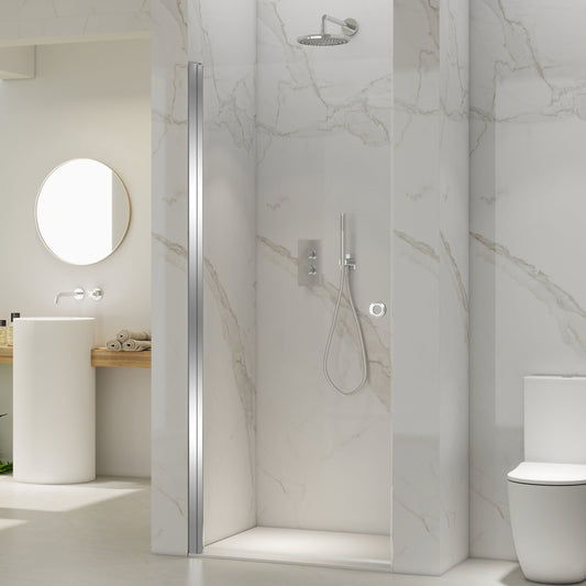 Adelen - dusjdør singel 90x200cm klart glass, krom profil