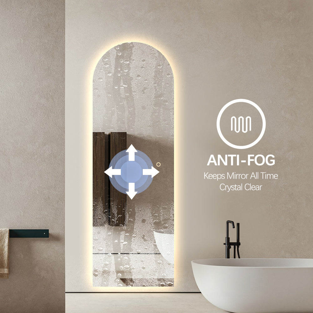 Bologna dimbart lysspeil m/antidugg 60x180 cm