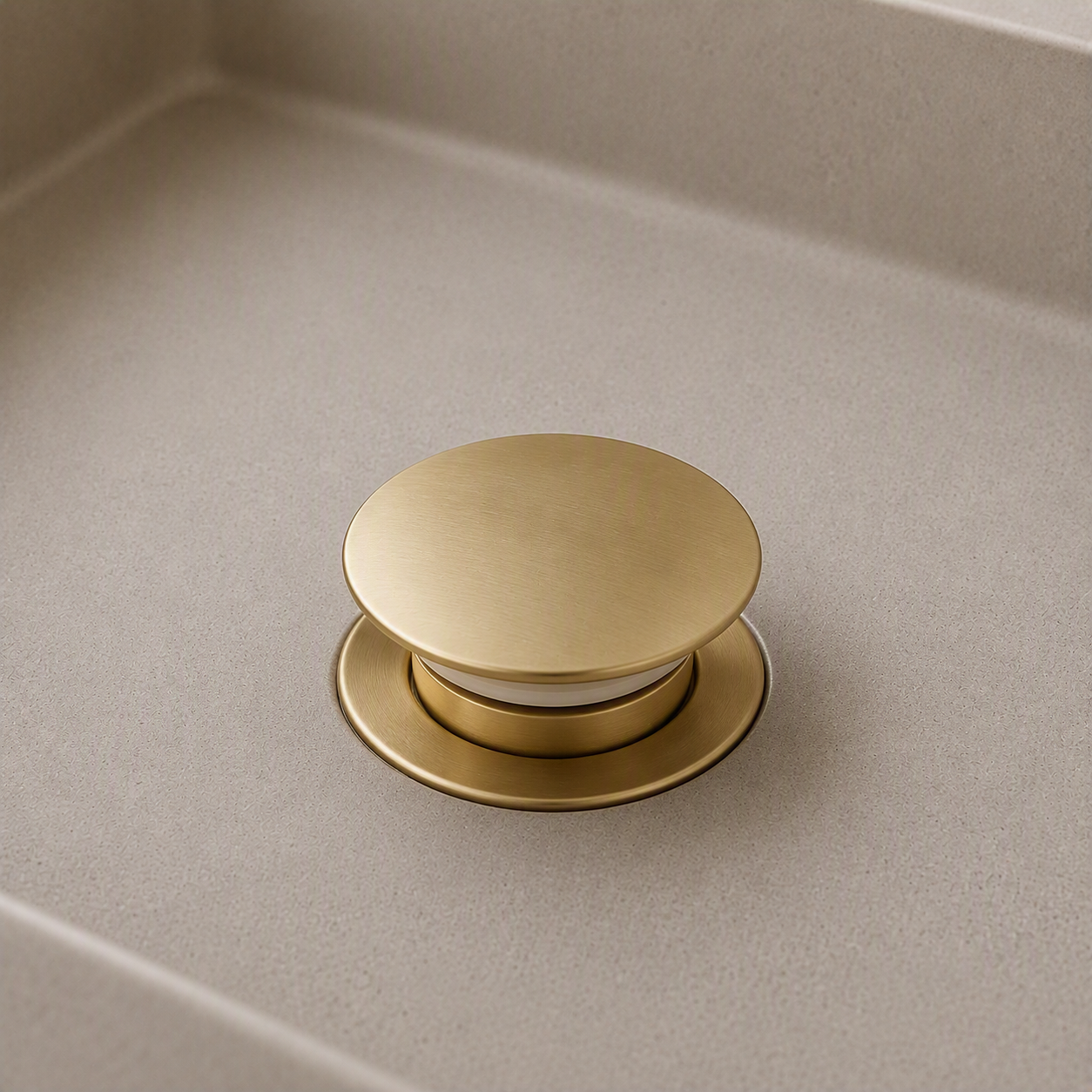 Fusion pop-up m/easyclean børstet champagne gull