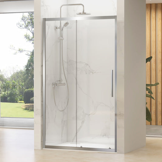 Linda skyvedør for nisje m/krom profiler & klart glass