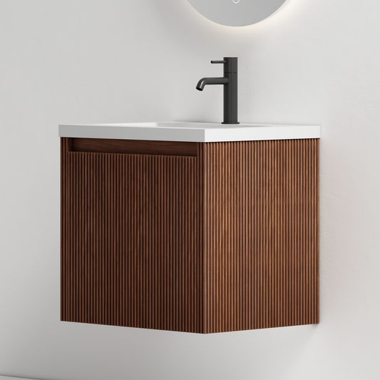 Nordic stripe compact 50 valnøtt med servant u/speil