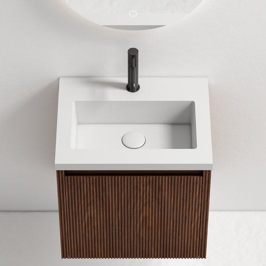 Nordic stripe compact 50 valnøtt med servant u/speil