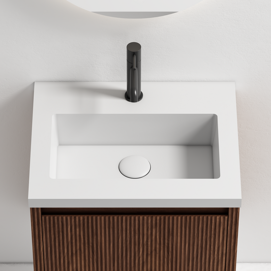 Nordic stripe compact 50 valnøtt med servant & speil