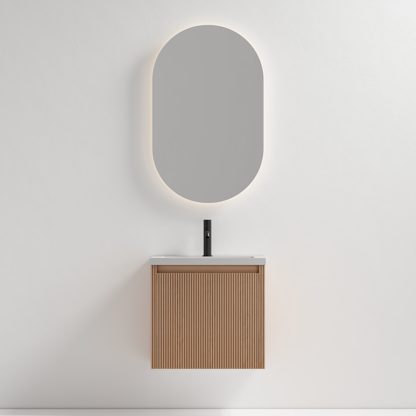 Nordic stripe compact 50 eik med servant & speil