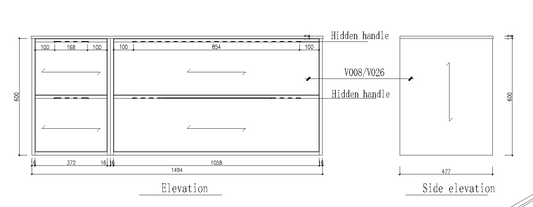 Nordic frame 150 valnøtt UTEN/servant (Utsparing høyre)