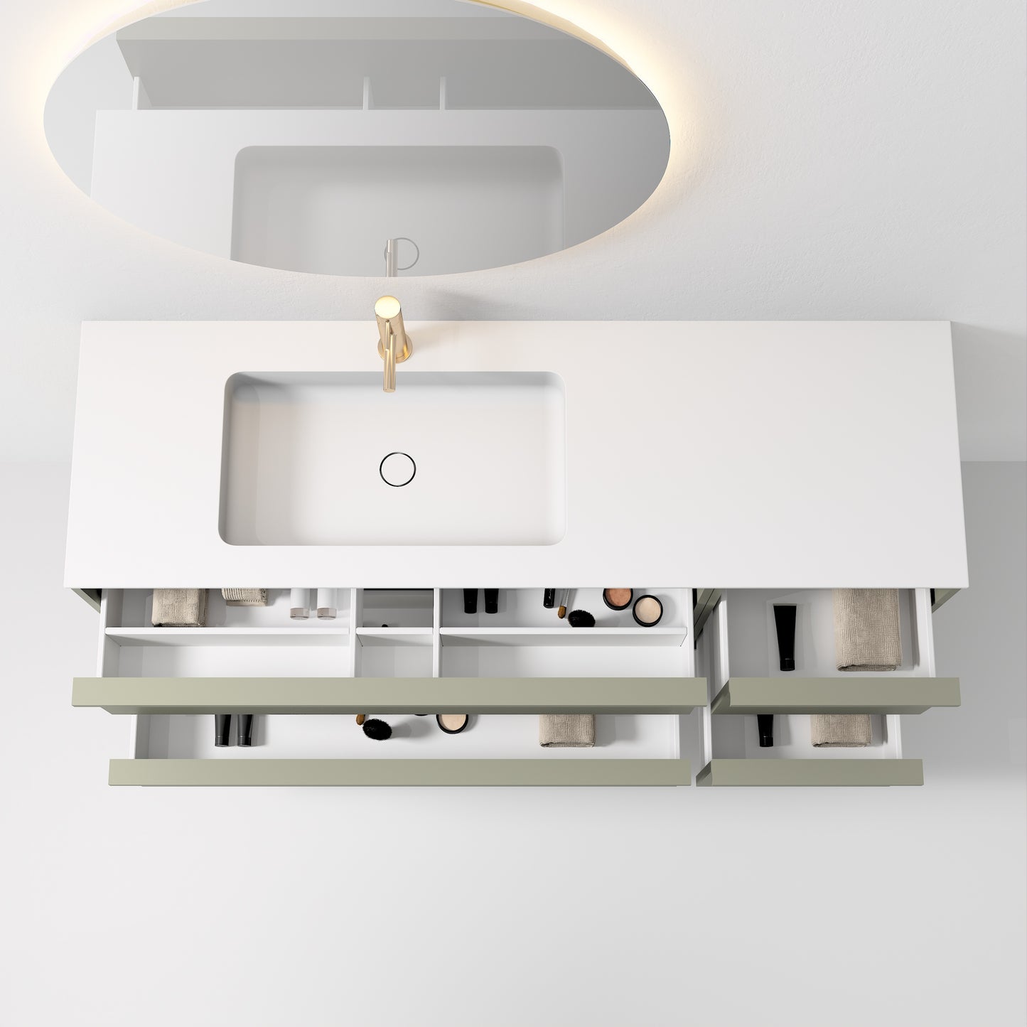 Nordic frame 150 skogsgrønn m/enkel servant UTEN/speil