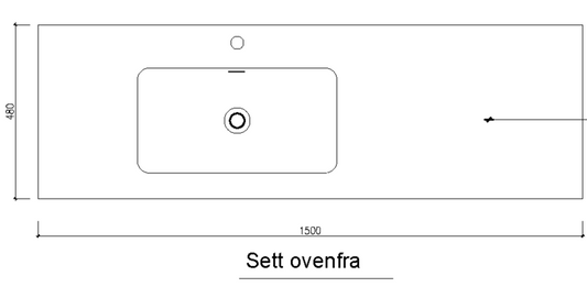 Nordic frame 150 enkel servant, venstre