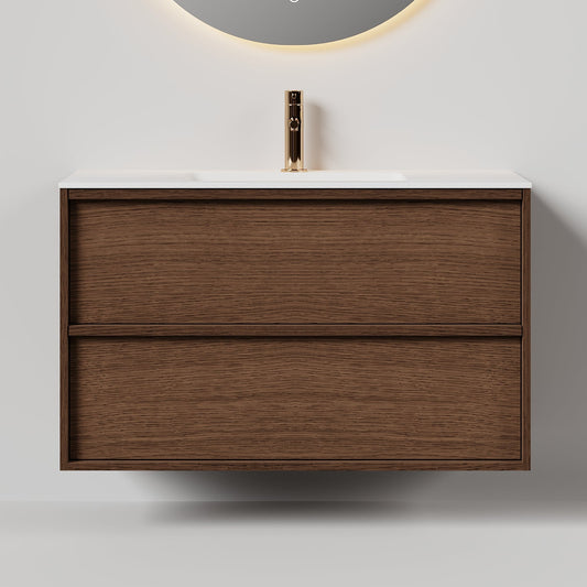 Nordic frame 100 mørk eik m/servant UTEN/speil