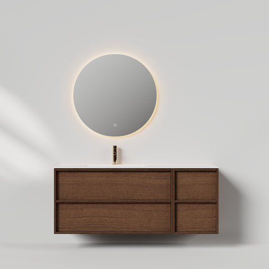 Nordic frame 150 mørk eik m/enkel servant & speil