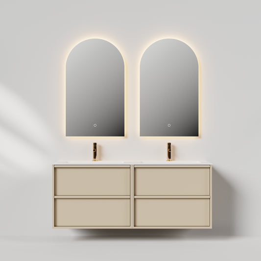 Nordic frame 150 lys grå m/dobbel servant & 2 speil