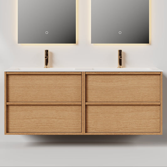 Nordic frame 150 naturlig eik m/dobbel servant UTEN/speil