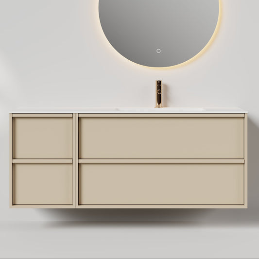 Nordic frame 150 lys grå m/enkel servant UTEN/speil, høyre