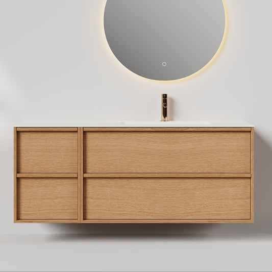 Nordic frame 150 naturlig eik høyre m/enkel servant UTEN/speil