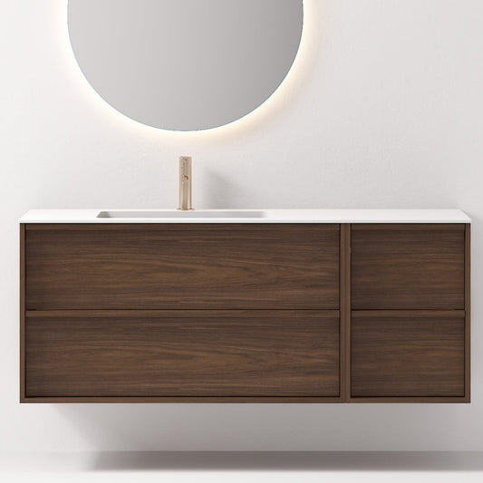 Nordic frame 150 valnøtt m/enkel servant UTEN/speil