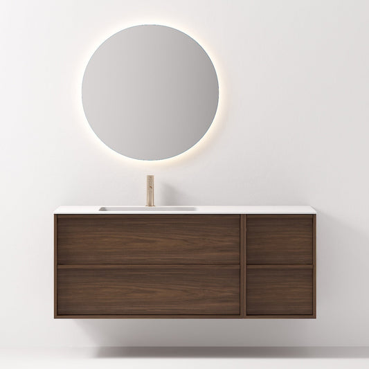 Nordic frame 150 valnøtt m/enkel servant & speil