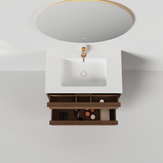 Nordic frame 80 mørk eik m/servant UTEN/speil