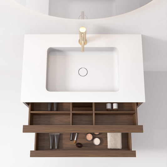 Nordic frame 80 mørk eik m/servant UTEN/speil