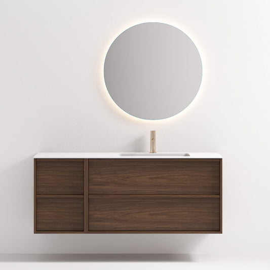 Nordic frame 150 valnøtt m/enkel servant & speil, høyre