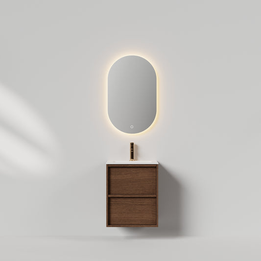 Nordic frame 50 mørk eik m/servant & ledspeil