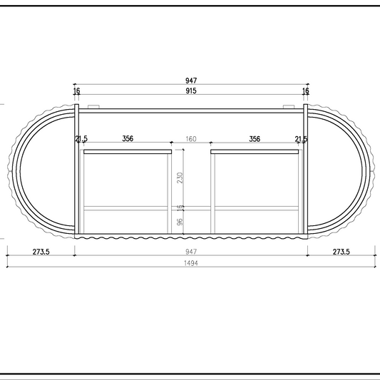 Nordic shape 150 valnøtt UTEN/servant