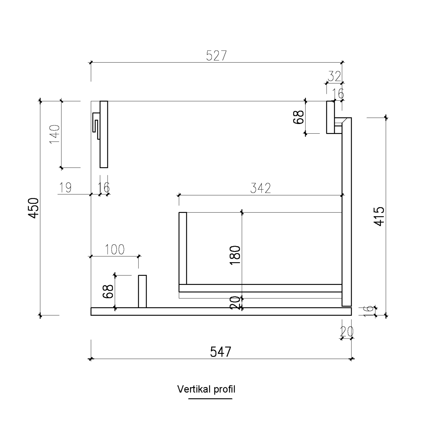 Nordic shape 150 Eik (V1) m/servant u/speil