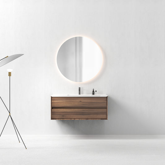 Oslo baderomsmøbel 120 cm valnøtt med ledspeil