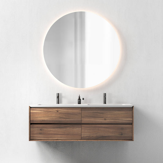 Oslo baderomsmøbel 150 cm valnøtt med 110 ledspeil