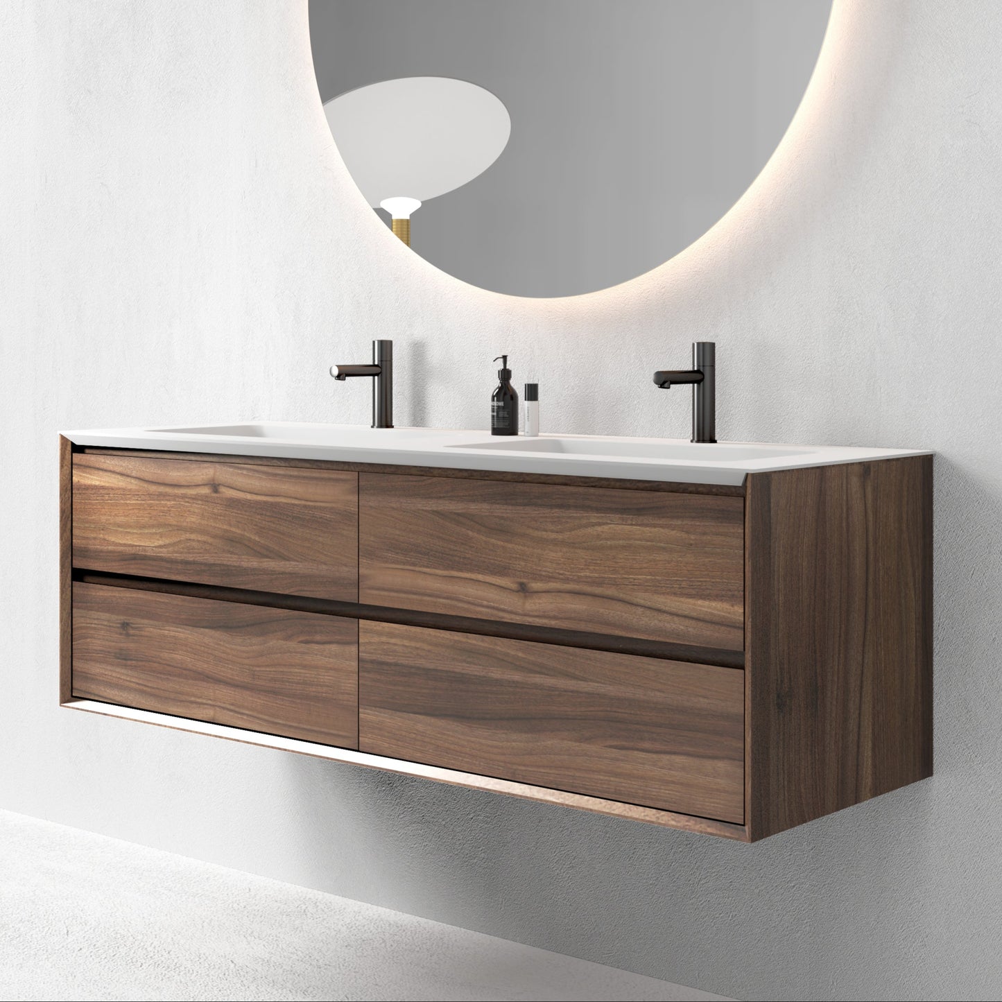 Oslo baderomsmøbel 150 cm, valnøtt