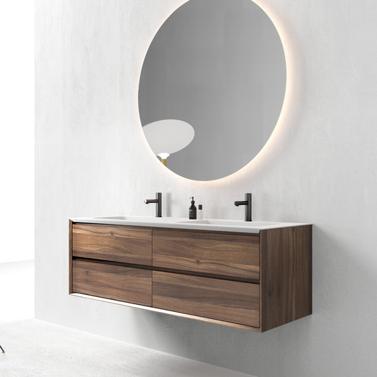 Oslo baderomsmøbel 150 cm valnøtt med 110 ledspeil