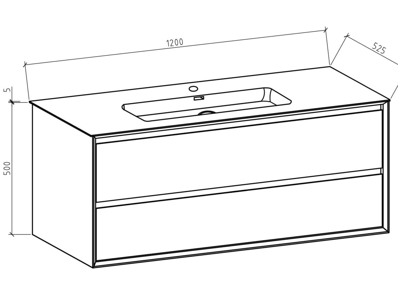 Oslo baderomsmøbel 120 cm valnøtt
